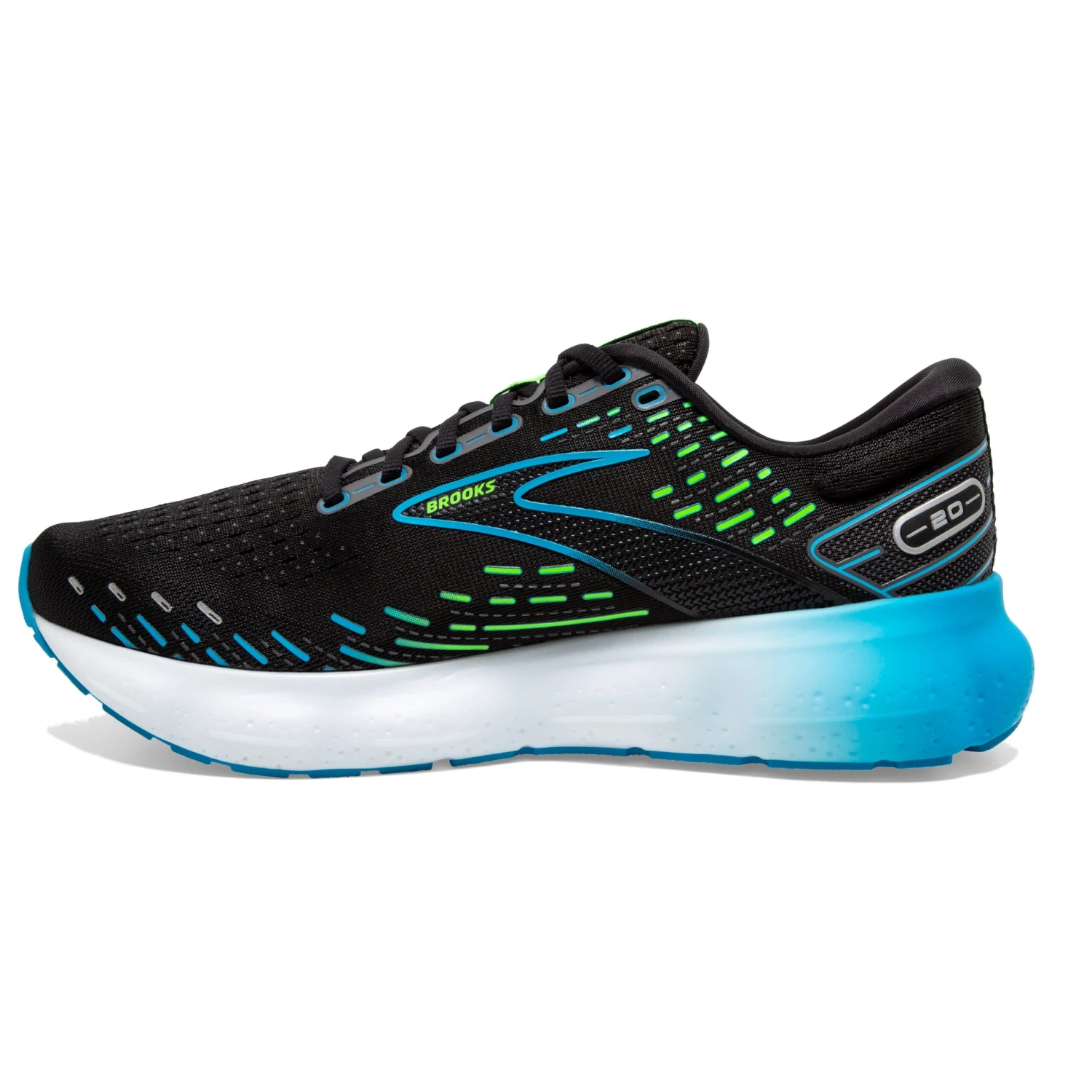 Brooks Mens Glycerin 20 - Black/Hawaiian Ocean/Green - Neutral 5 Brooks Mens Glycerin 20 - Black/Hawaiian Ocean/Green - Neutral - Image 5