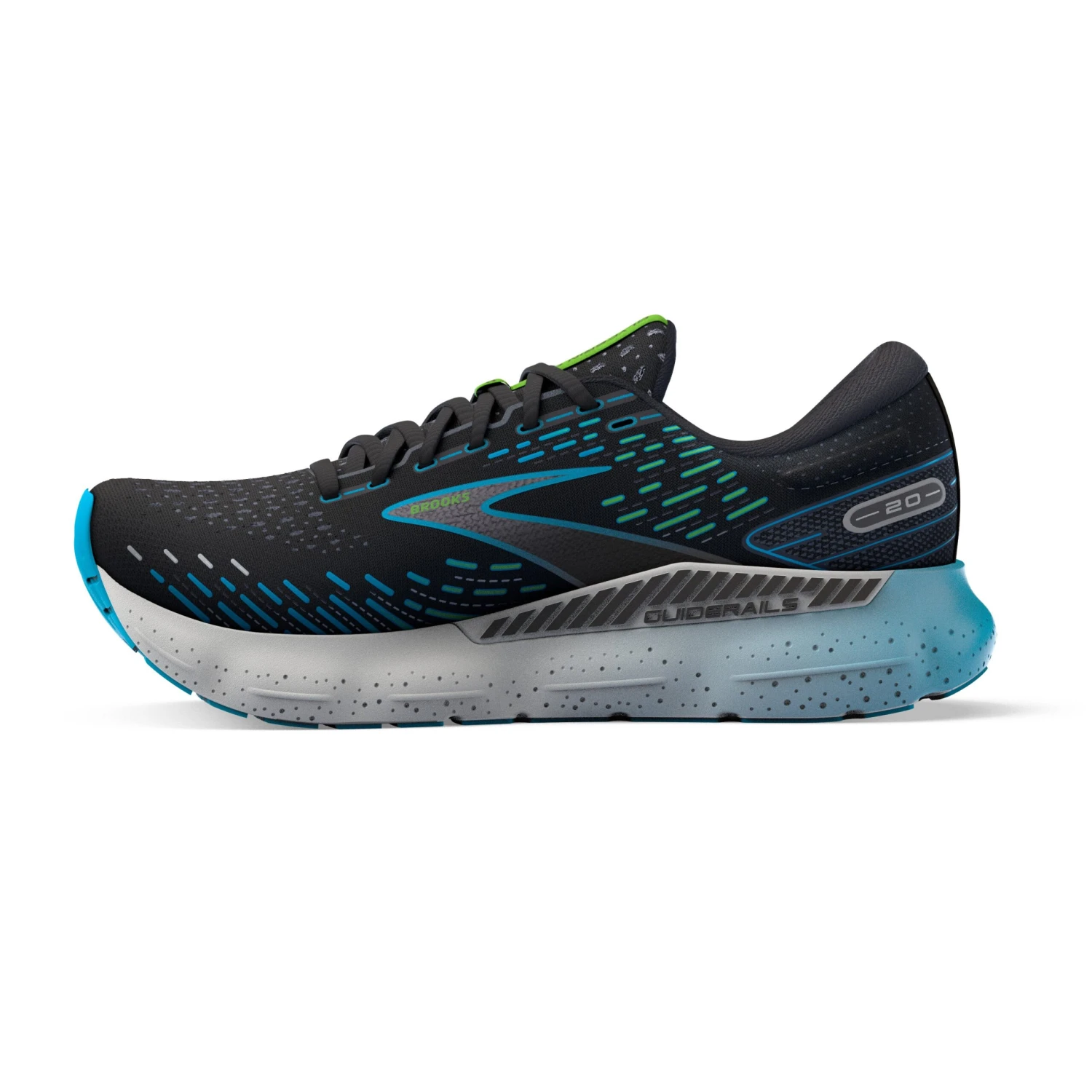 Brooks Mens Glycerin GTS 20 - Black/Hawaiian Ocean/Green - Stability 5 Brooks Mens Glycerin GTS 20 - Black/Hawaiian Ocean/Green - Stability - Image 5