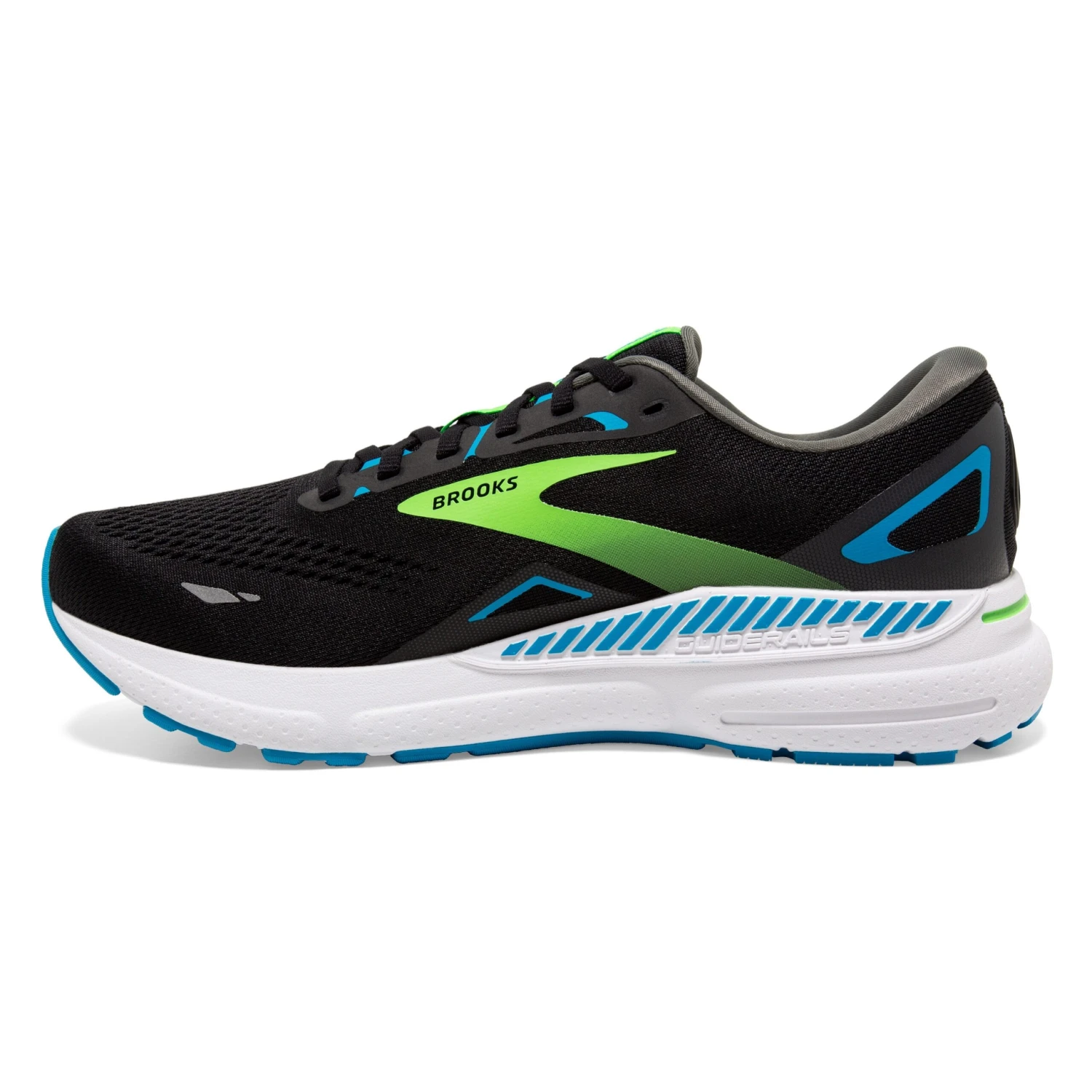Brooks Mens Adrenaline GTS 23 Wide - 2E Width - Black/Hawaiian Ocean/Green - Stability 5 Brooks Mens Adrenaline GTS 23 Wide - 2E Width - Black/Hawaiian Ocean/Green - Stability - Image 5