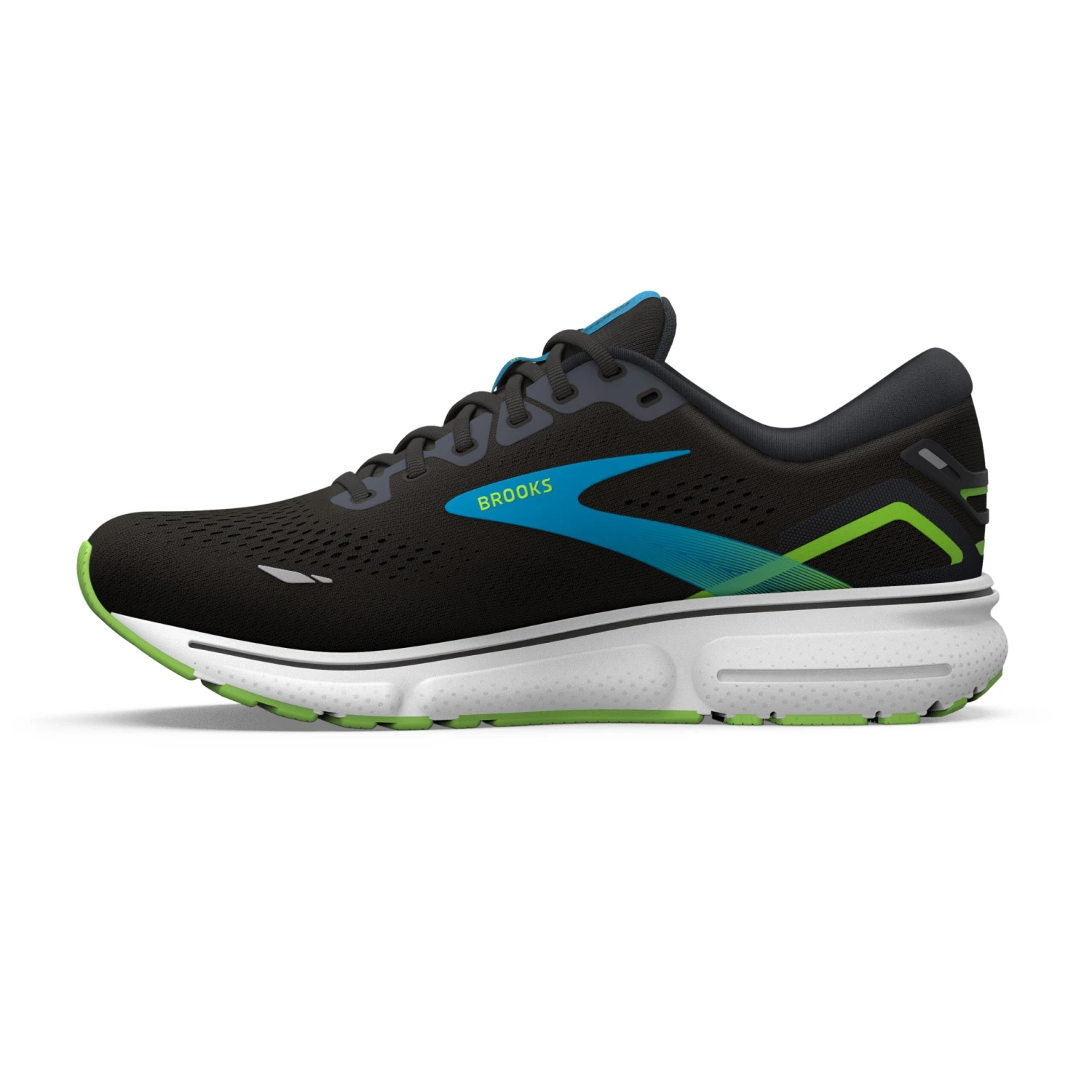 Brooks Mens Ghost 15 - Black/Hawaiian Ocean/Green - Neutral 5 Brooks Mens Ghost 15 - Black/Hawaiian Ocean/Green - Neutral - Image 5