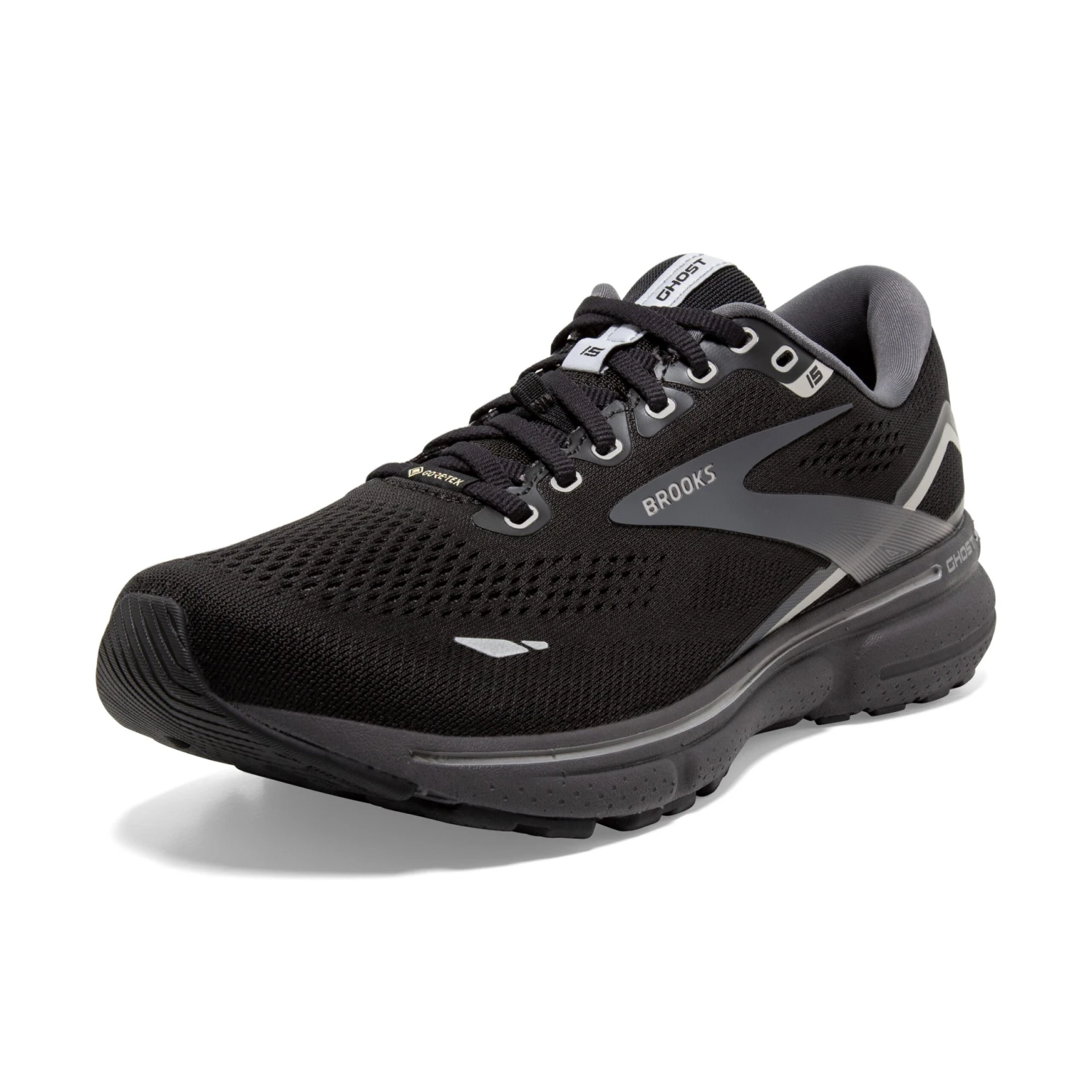Brooks Mens Ghost 15 GTX - Black/Blackened Pearl/Alloy - Neutral 7 Brooks Mens Ghost 15 GTX - Black/Blackened Pearl/Alloy - Neutral - Image 7