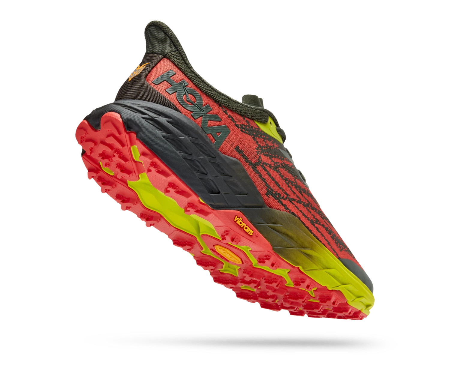 Hoka Mens Speedgoat 5 Wide - 2E Width - Thyme/Fiesta - Trail 5 Hoka Mens Speedgoat 5 Wide - 2E Width - Thyme/Fiesta - Trail - Image 5