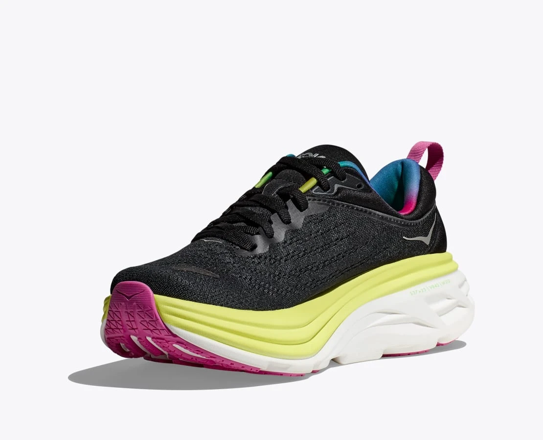 Hoka Mens Bondi 8 - Black/Citrus Glow - Neutral 4 Hoka Mens Bondi 8 - Black/Citrus Glow - Neutral - Image 4