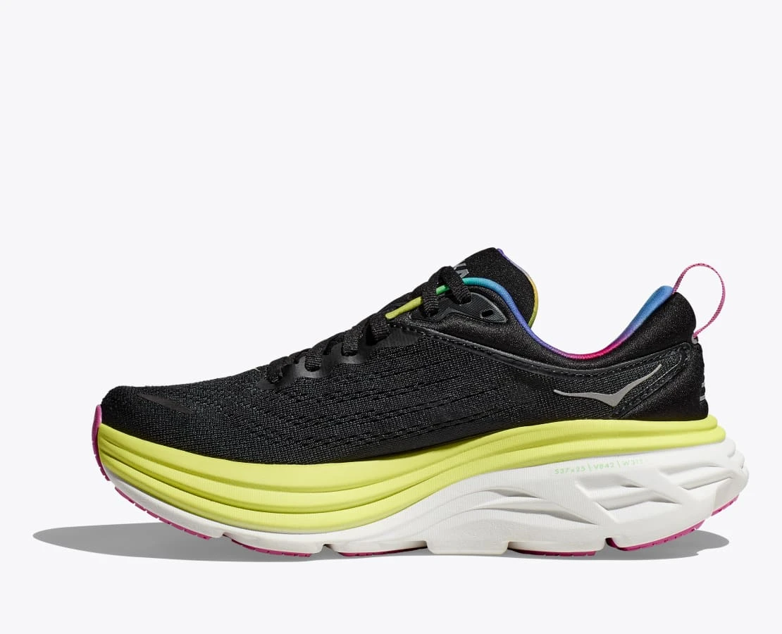 Hoka Mens Bondi 8 - Black/Citrus Glow - Neutral 8 Hoka Mens Bondi 8 - Black/Citrus Glow - Neutral - Image 8