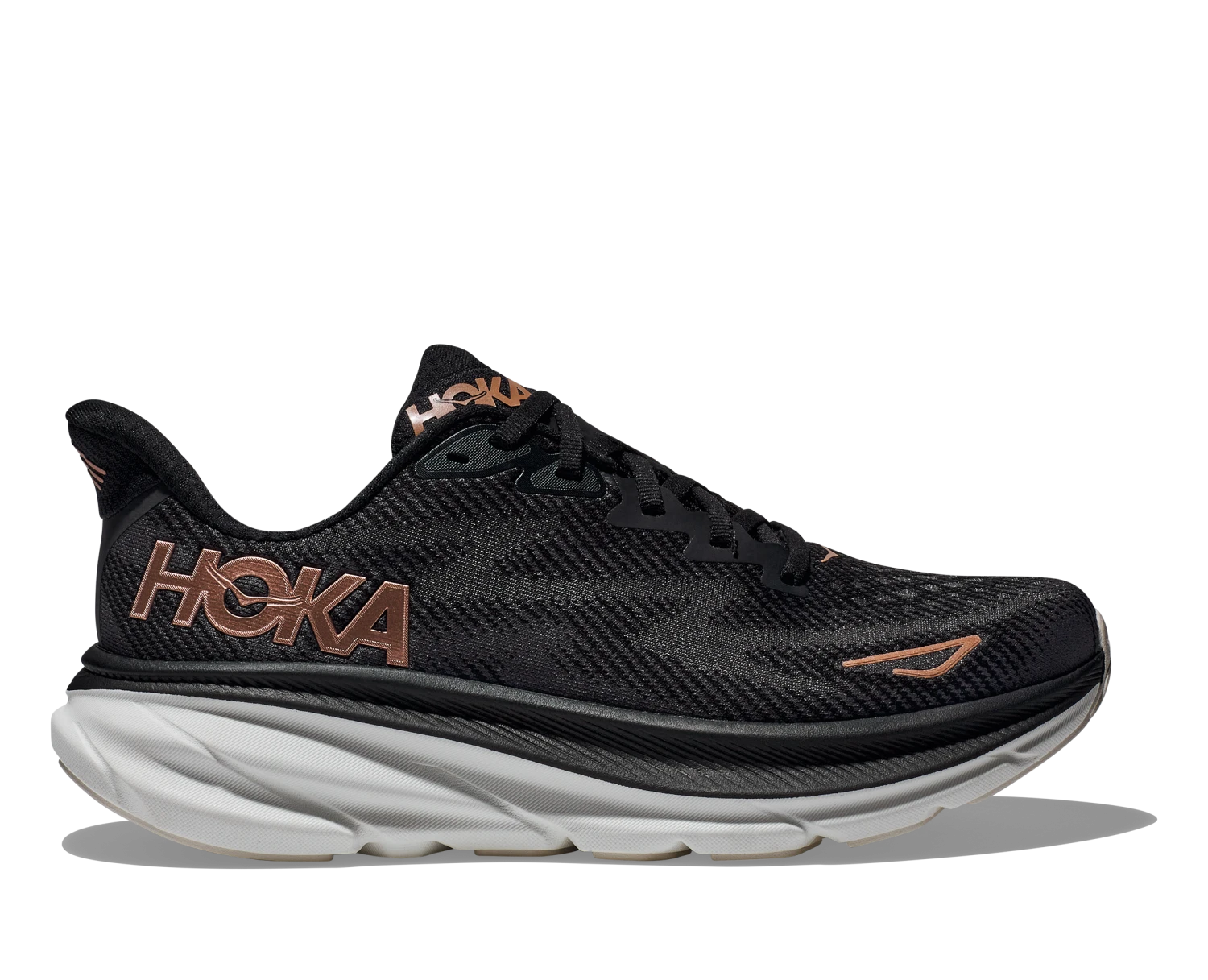 Hoka Womens Clifton 9 - Black/Rose Gold - Neutral 8 Hoka Womens Clifton 9 - Black/Rose Gold - Neutral - Image 8