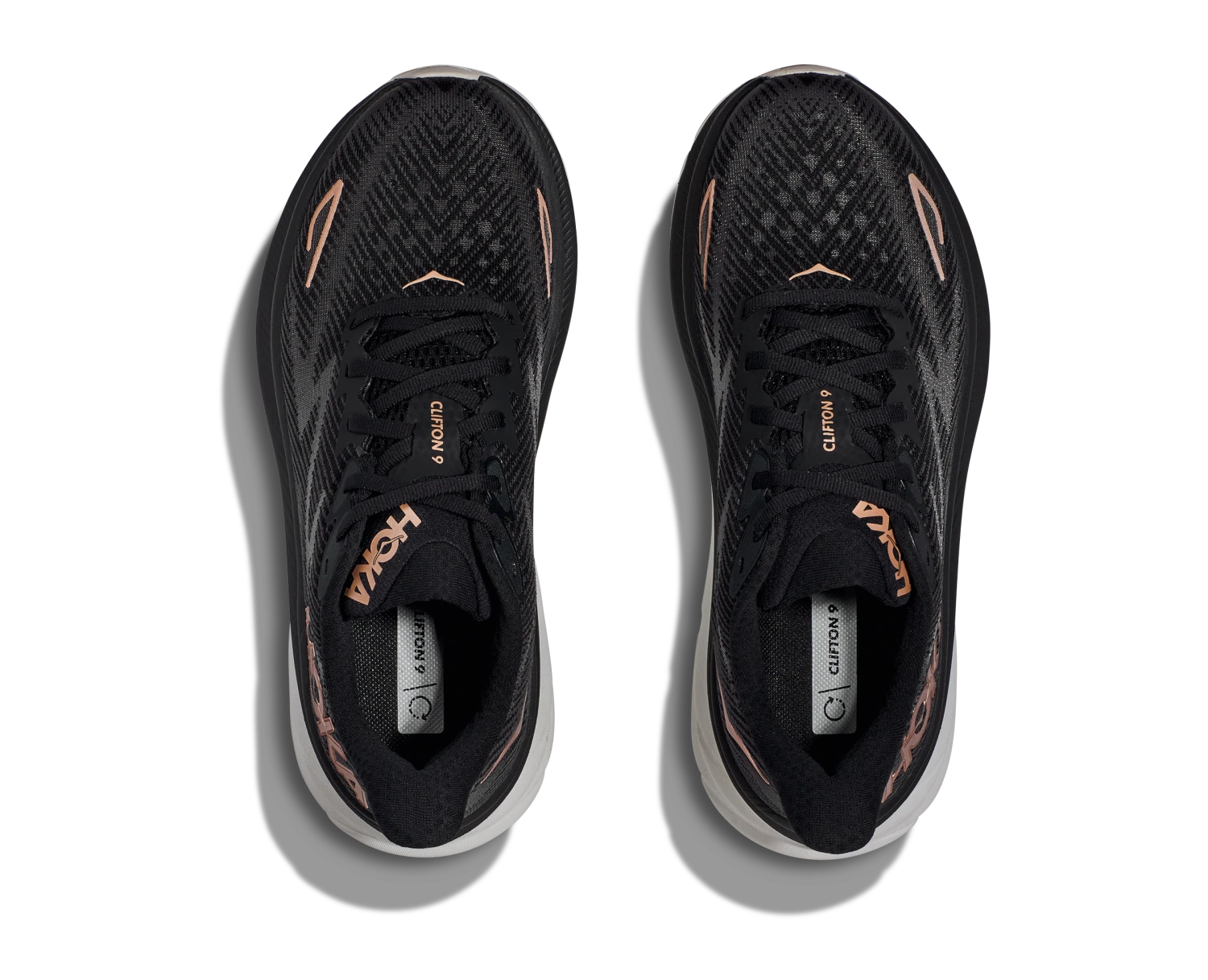 Hoka Womens Clifton 9 - Black/Rose Gold - Neutral 3 Hoka Womens Clifton 9 - Black/Rose Gold - Neutral - Image 3