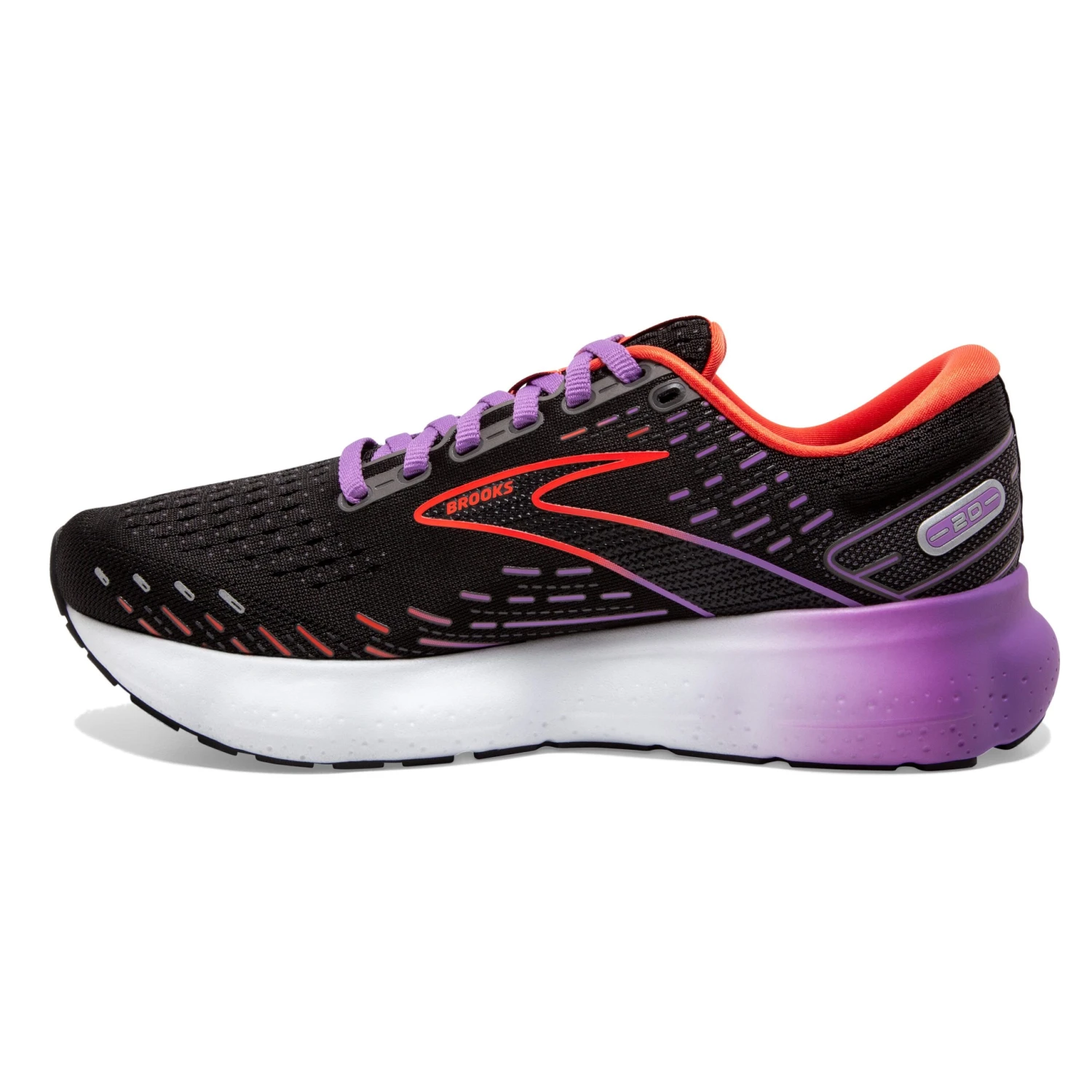 Brooks Womens Glycerin 20 - Black/Bellflower/Fiesta - Neutral 5 Brooks Womens Glycerin 20 - Black/Bellflower/Fiesta - Neutral - Image 5