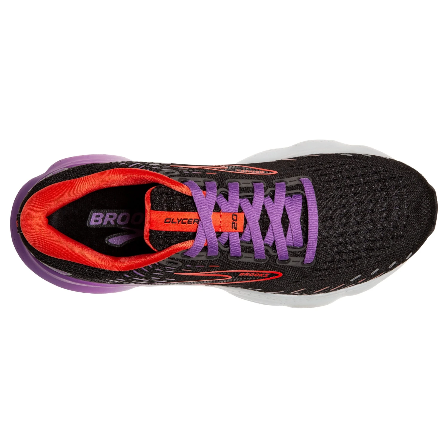 Brooks Womens Glycerin 20 - Black/Bellflower/Fiesta - Neutral 6 Brooks Womens Glycerin 20 - Black/Bellflower/Fiesta - Neutral - Image 6