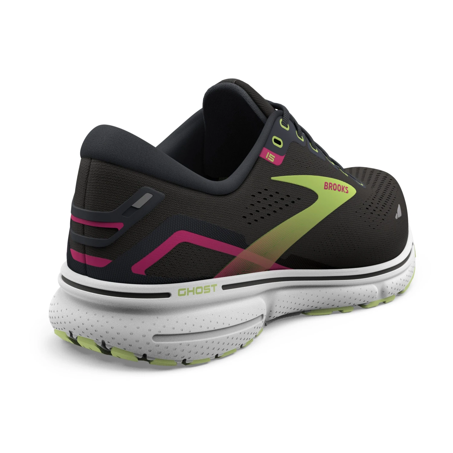 Brooks Womens Ghost 15 - Black/Ebony/Sharp Green - Neutral 4 Brooks Womens Ghost 15 - Black/Ebony/Sharp Green - Neutral - Image 4