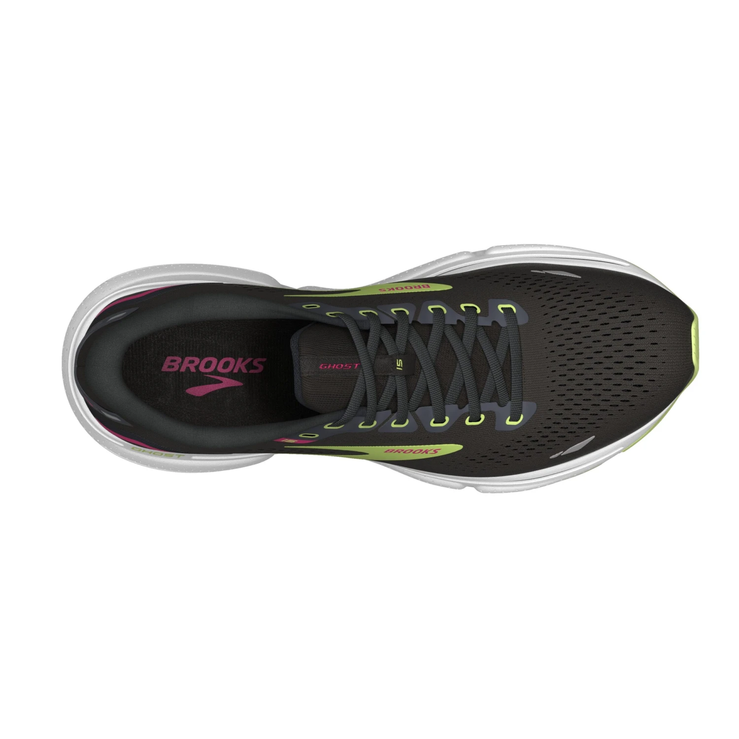 Brooks Womens Ghost 15 - Black/Ebony/Sharp Green - Neutral 6 Brooks Womens Ghost 15 - Black/Ebony/Sharp Green - Neutral - Image 6