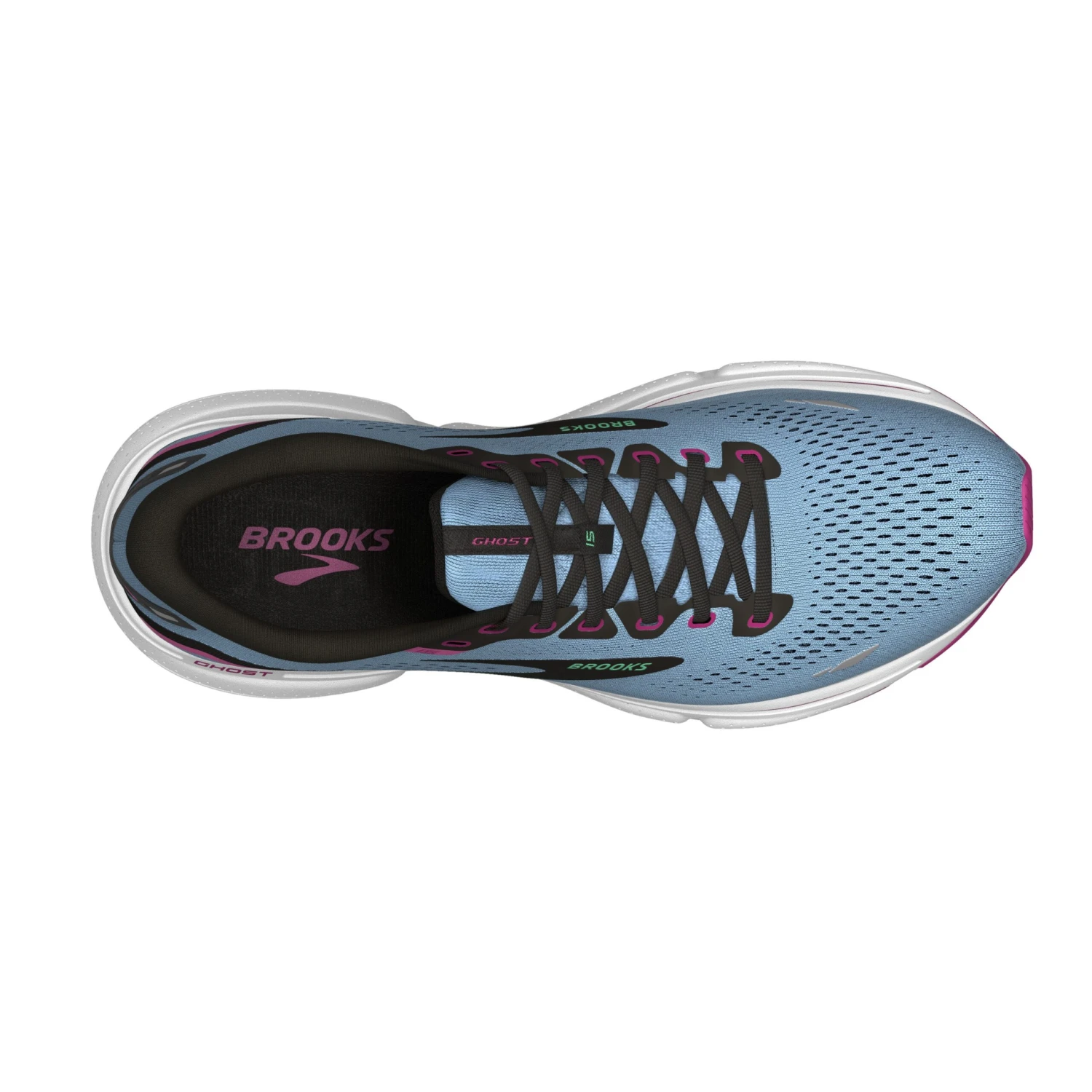 Brooks Womens Ghost 15 - Blue Bell/Black/Pink - Neutral 6 Brooks Womens Ghost 15 - Blue Bell/Black/Pink - Neutral - Image 6