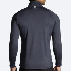 Brooks Mens Dash 1/2 Zip - Heather Concrete 10 Brooks Mens Dash 1/2 Zip - Heather Concrete -Sportswear 211298 008 mb dash half zip mens long sleeve running shirt
