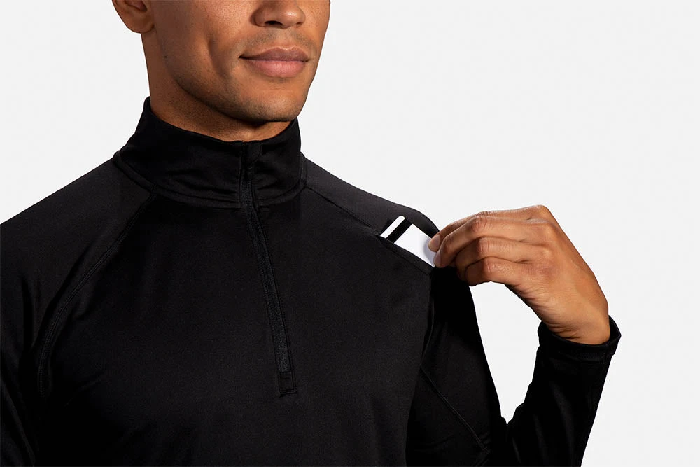 Brooks Mens Dash 1/2 Zip - Black 6 Brooks Mens Dash 1/2 Zip - Black - Image 6