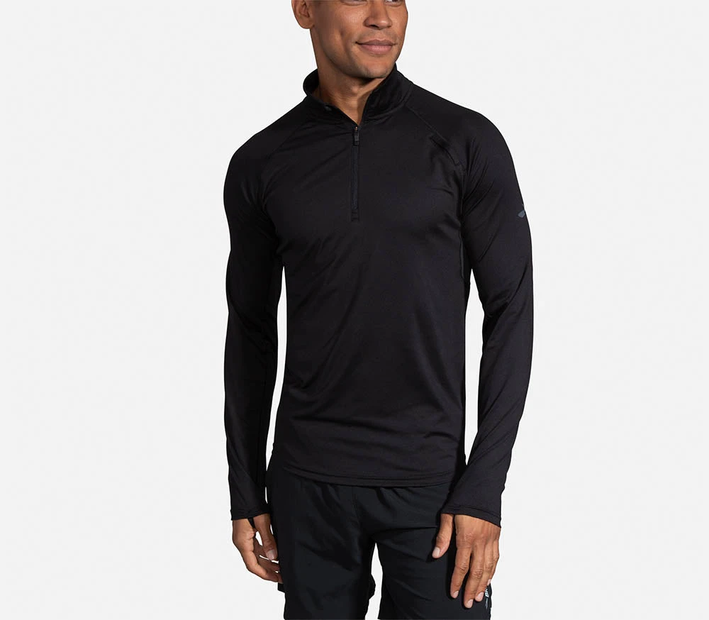 Brooks Mens Dash 1/2 Zip - Black 4 Brooks Mens Dash 1/2 Zip - Black - Image 4