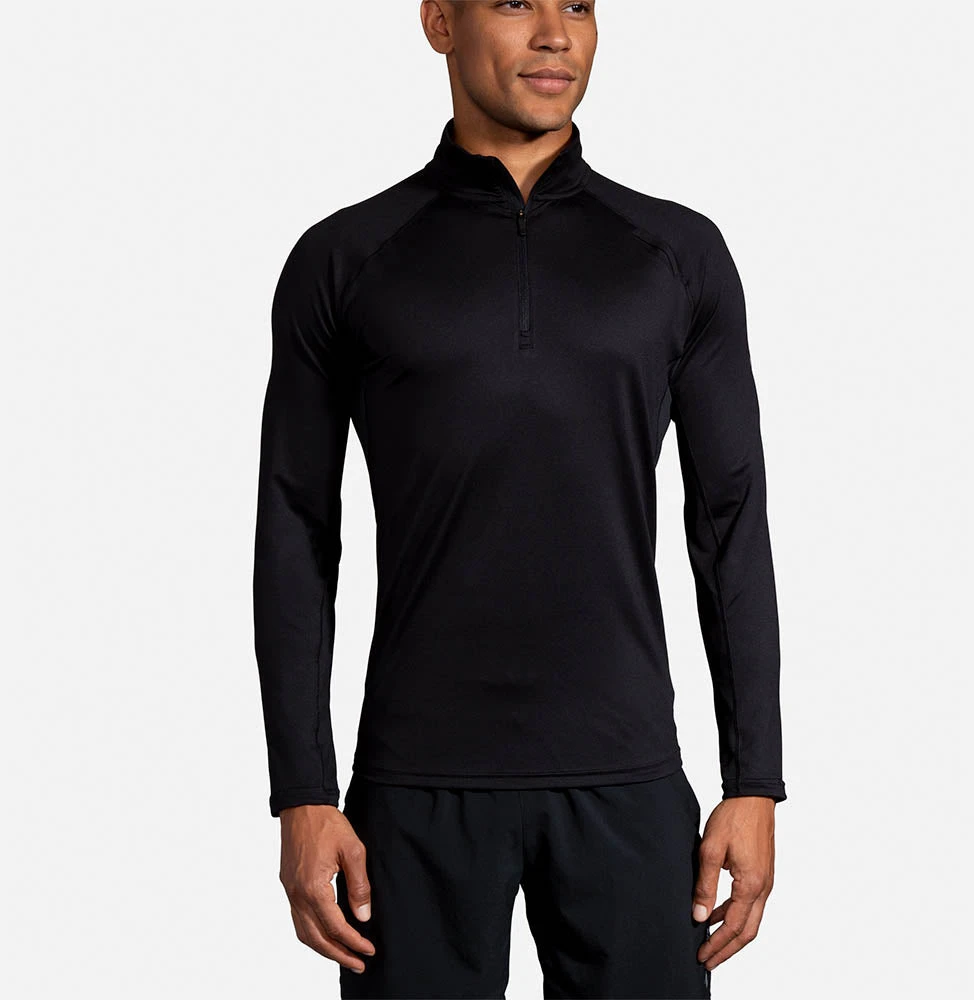 Brooks Mens Dash 1/2 Zip - Black 3 Brooks Mens Dash 1/2 Zip - Black - Image 3