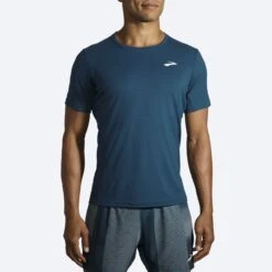 Brooks Mens Atmosphere Short Sleeve - Indigo Rush -Sportswear 211383 418 mf atmosphere mens short sleeve running shirt