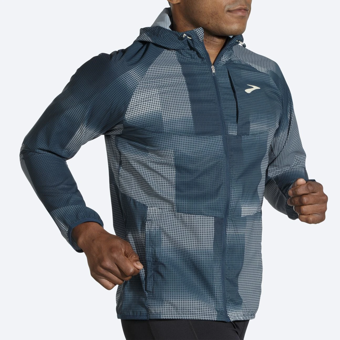 Brooks Mens Canopy Jacket - Indigo Rush Altitude Print 5 Brooks Mens Canopy Jacket - Indigo Rush Altitude Print - Image 5