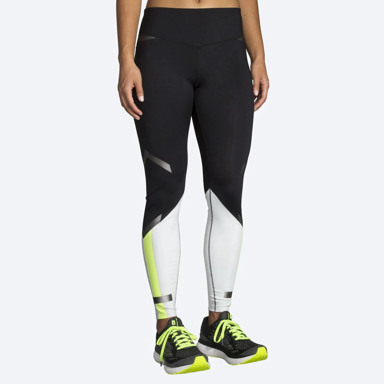 Brooks Womens Carbonite Tight - Black/Icy Grey/Nightlife 4 Brooks Womens Carbonite Tight - Black/Icy Grey/Nightlife - Image 4