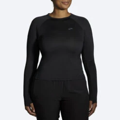 Brooks Womens Sprint Free Long Sleeve - Black -Sportswear 221533 001 mf sprint free womens long sleeve running shirt