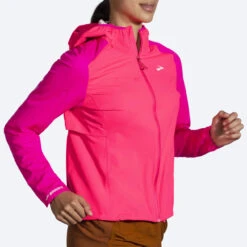 Brooks Womens High Point Waterproof Jacket - Hyper Pink/Fuchsia 14 Brooks Womens High Point Waterproof Jacket - Hyper Pink/Fuchsia -Sportswear 221608 653 mv high point jacket womens running jacket