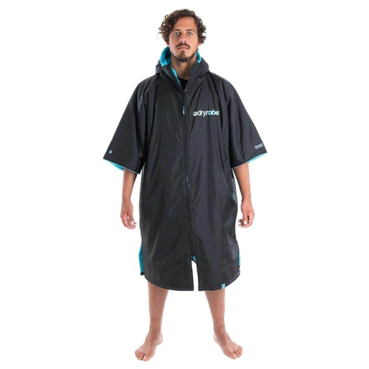 Dryrobe Advance Short Sleeve - Black/Blue 2 Dryrobe Advance Short Sleeve - Black/Blue - Image 2