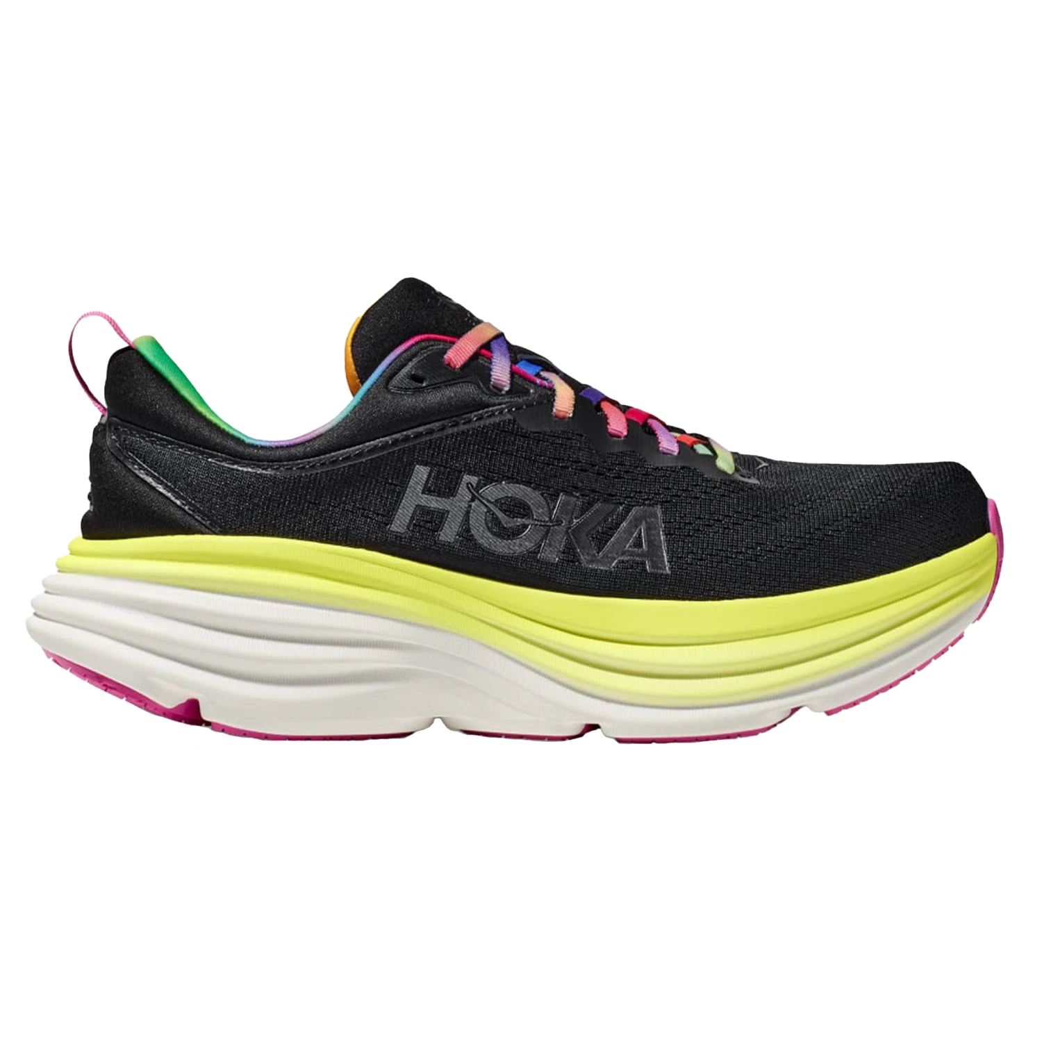 Hoka Mens Bondi 8 - Black/Citrus Glow - Neutral 1 Hoka Mens Bondi 8 - Black/Citrus Glow - Neutral