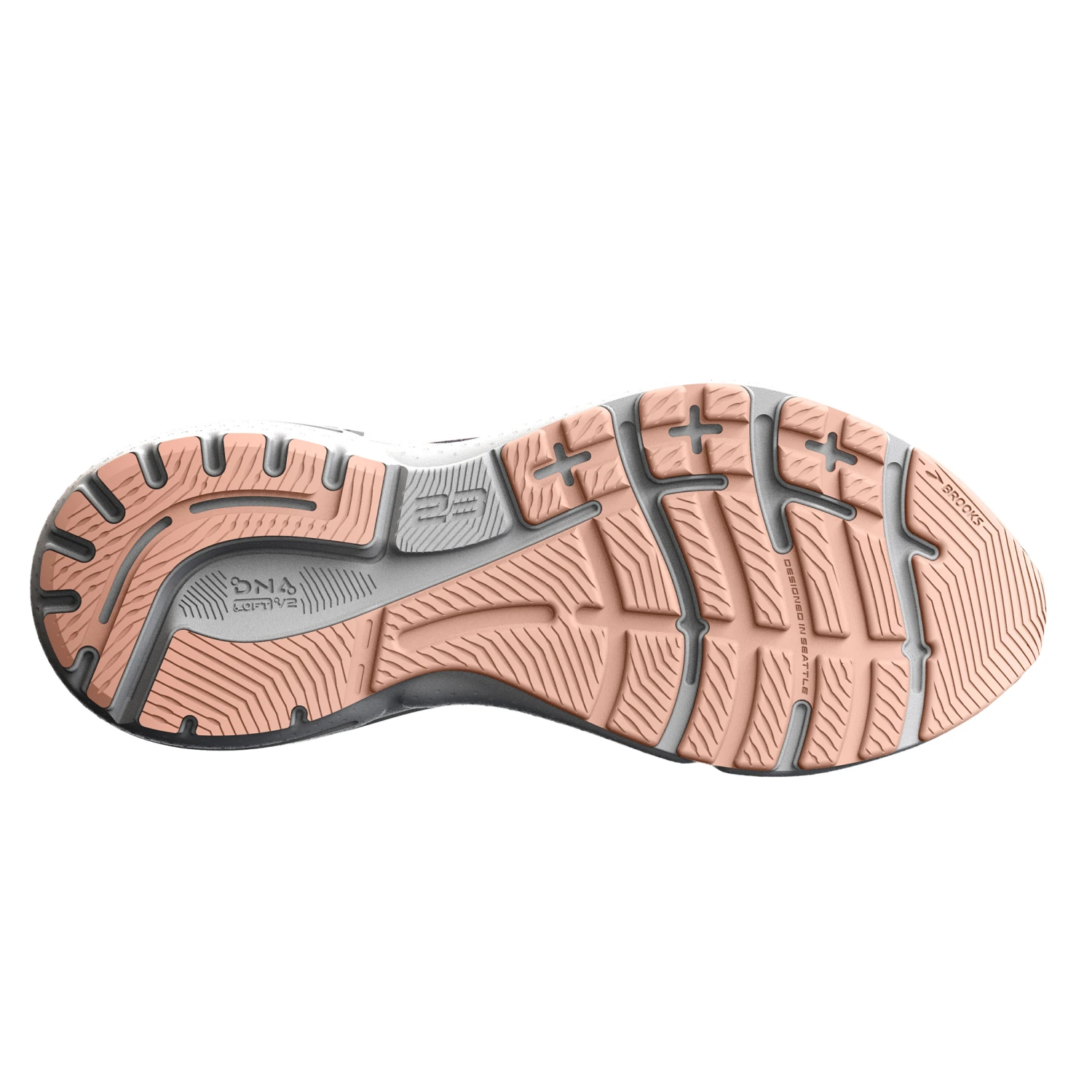 Brooks Womens Adrenaline GTS 23 - Peacoat/Tangerine/Peach - Stability 2 Brooks Womens Adrenaline GTS 23 - Peacoat/Tangerine/Peach - Stability - Image 2