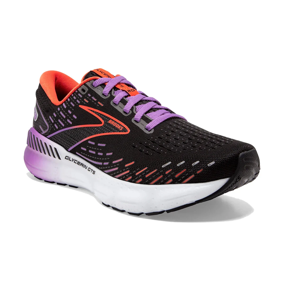 Brooks Womens Glycerin GTS 20 - Black/Bellflower/Fiesta - Stability - Image 6
