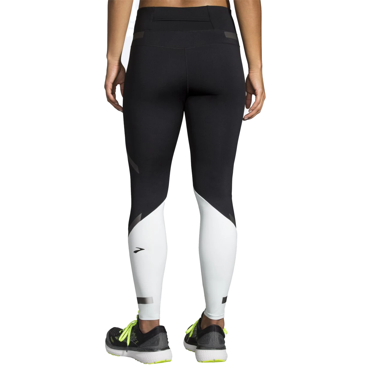 Brooks Womens Carbonite Tight - Black/Icy Grey/Nightlife 2 Brooks Womens Carbonite Tight - Black/Icy Grey/Nightlife - Image 2