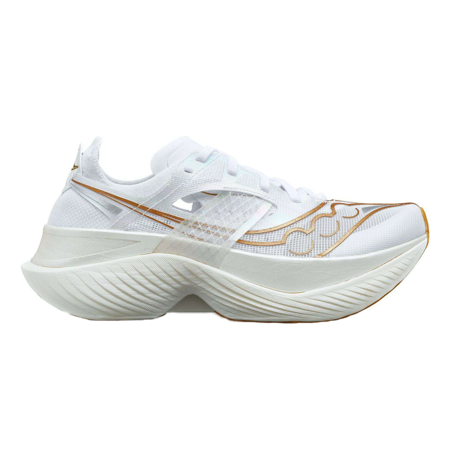 Saucony Womens Endorphin Elite - White/Gold - Neutral 1 Saucony Womens Endorphin Elite - White/Gold - Neutral