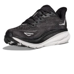 Hoka Mens Clifton 9 Wide - 2E Width - Black/White - Neutral -Sportswear HOK1957 1000 3
