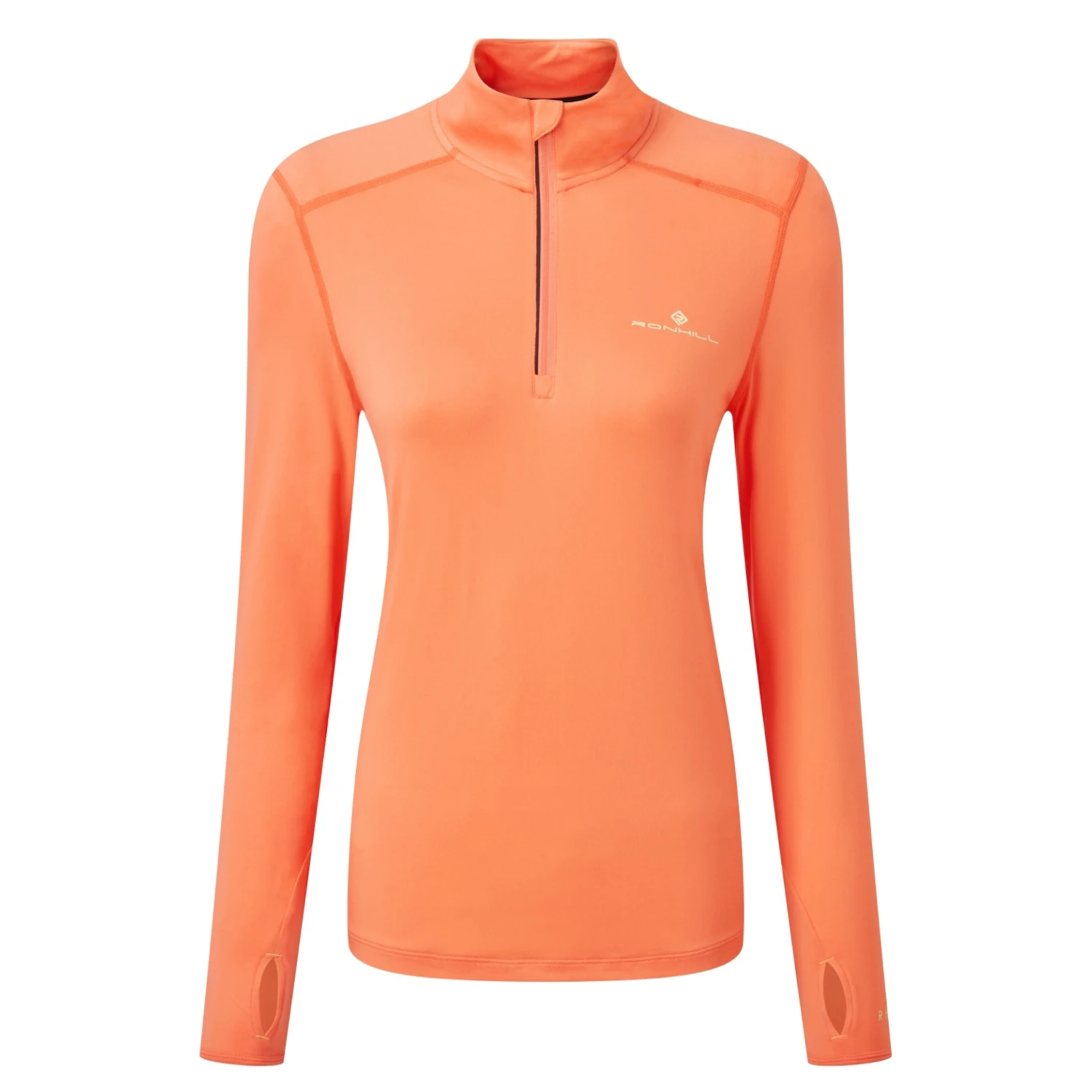 RonHill Womens Tech Thermal 1/2 Zip Tee - Peach/Lemongrass 1 RonHill Womens Tech Thermal 1/2 Zip Tee - Peach/Lemongrass
