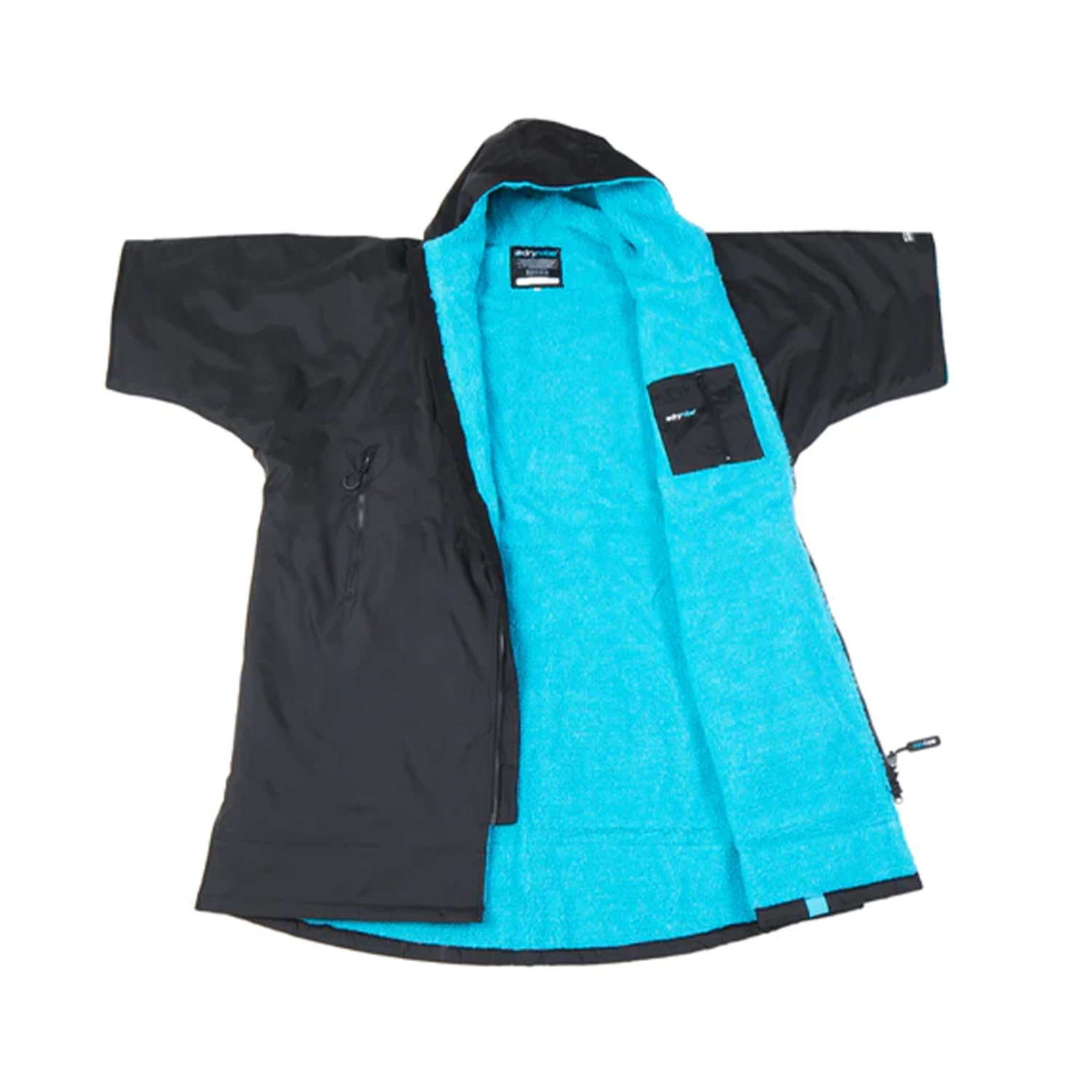Dryrobe Advance Short Sleeve - Black/Blue 1 Dryrobe Advance Short Sleeve - Black/Blue