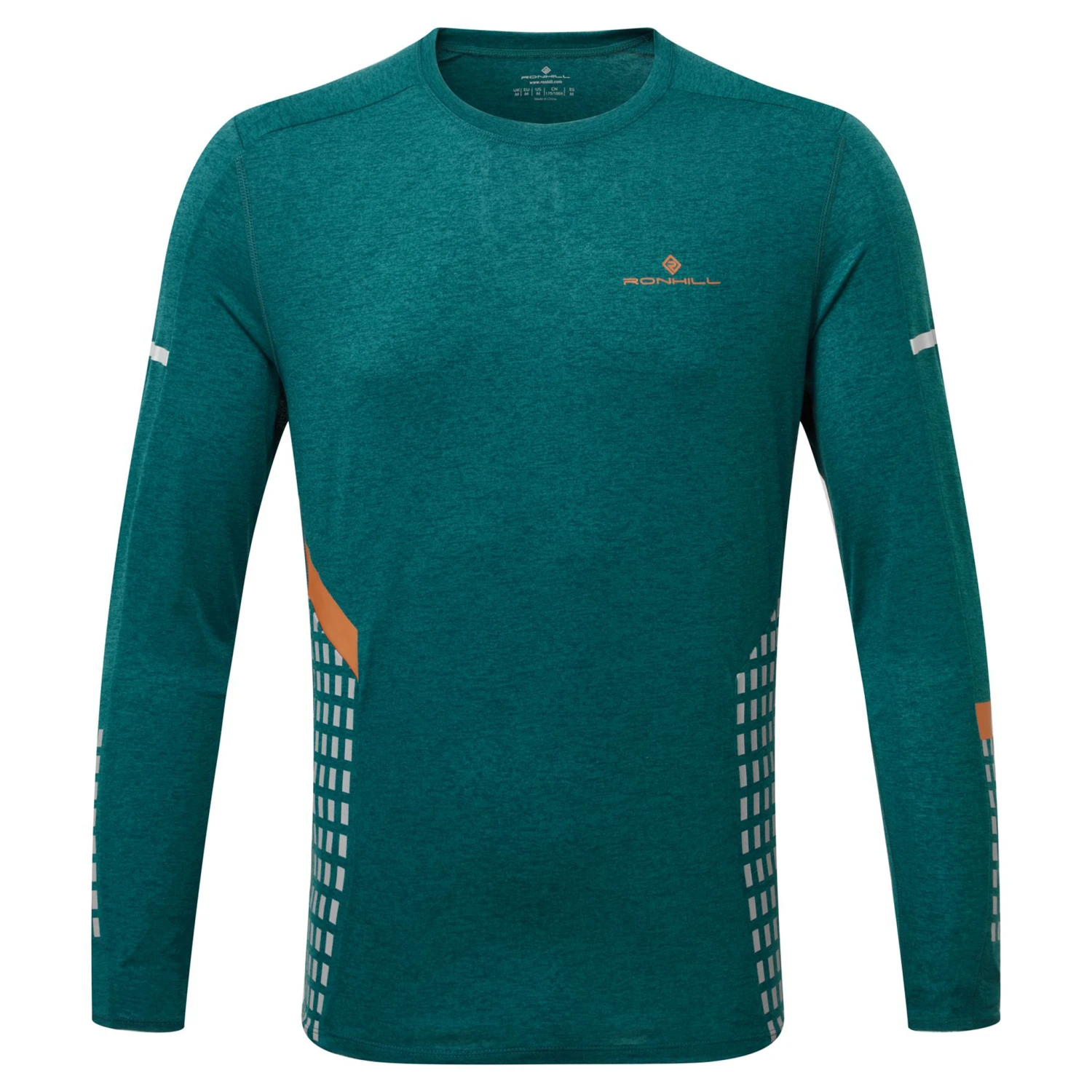RonHill Mens Tech Afterhours L/S Tee - Deep Lagoon/Copper/Reflect 1 RonHill Mens Tech Afterhours L/S Tee - Deep Lagoon/Copper/Reflect