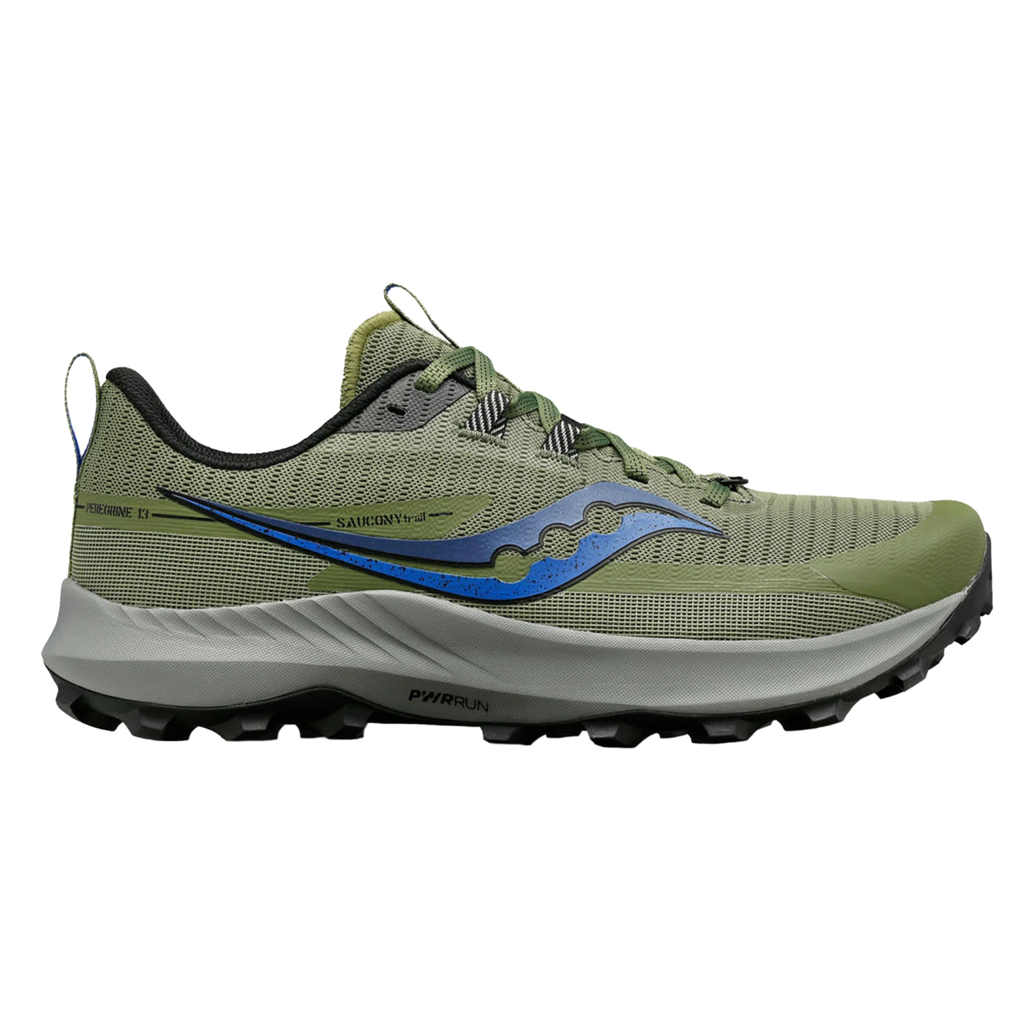 Saucony Mens Peregrine 13 - Glade/Black - Trail 1 Saucony Mens Peregrine 13 - Glade/Black - Trail