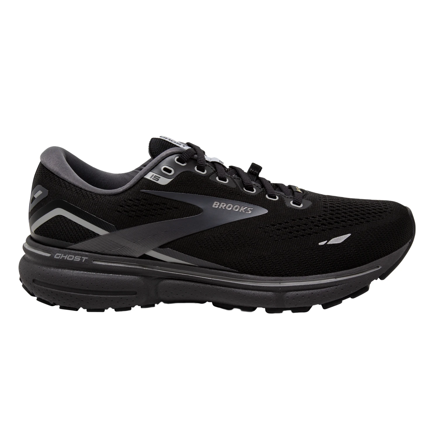 Brooks Mens Ghost 15 GTX - Black/Blackened Pearl/Alloy - Neutral 1 Brooks Mens Ghost 15 GTX - Black/Blackened Pearl/Alloy - Neutral