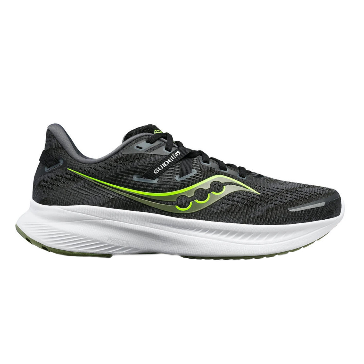 Saucony Mens Guide 16 - Black/Glade - Stability 1 Saucony Mens Guide 16 - Black/Glade - Stability