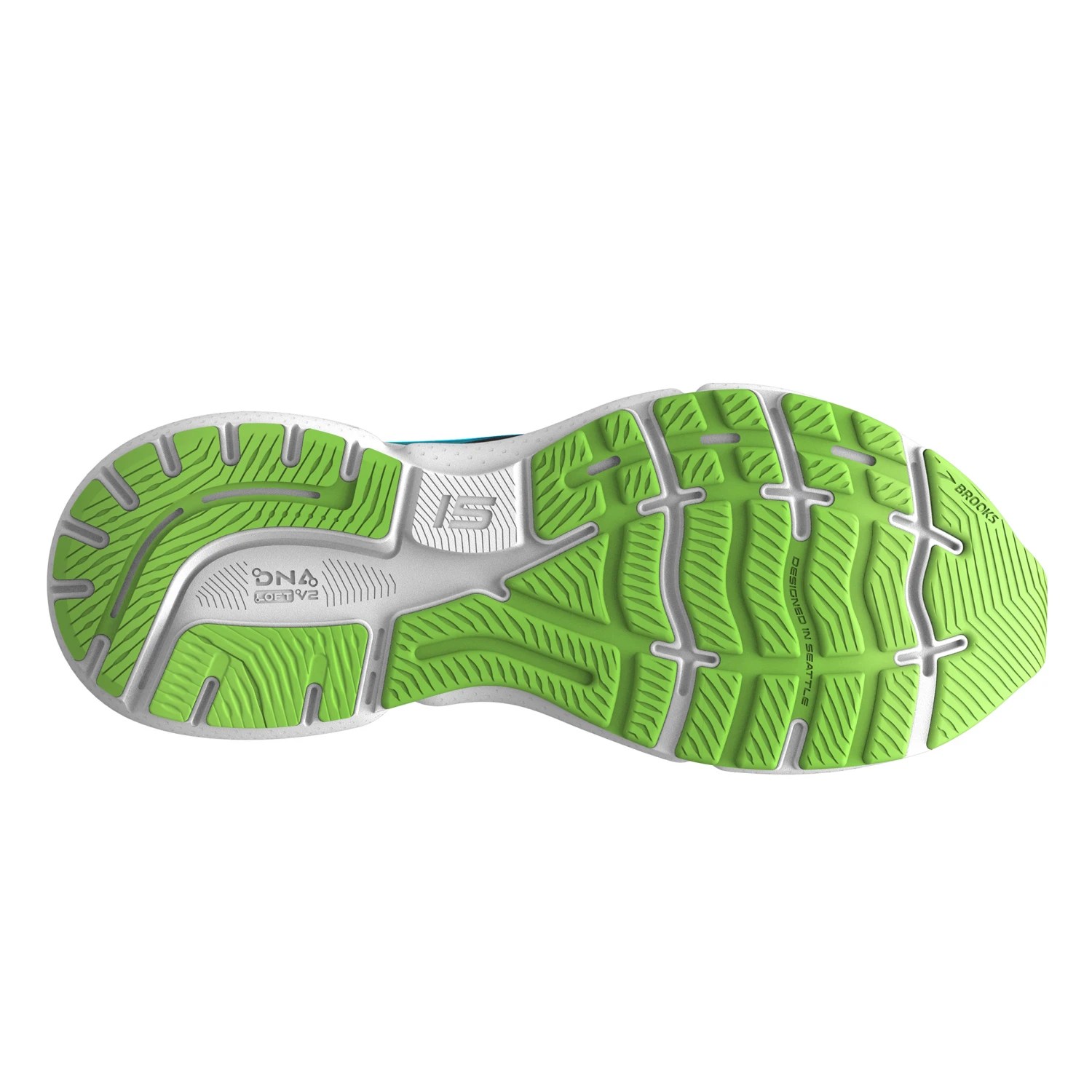 Brooks Mens Ghost 15 - Black/Hawaiian Ocean/Green - Neutral 2 Brooks Mens Ghost 15 - Black/Hawaiian Ocean/Green - Neutral - Image 2