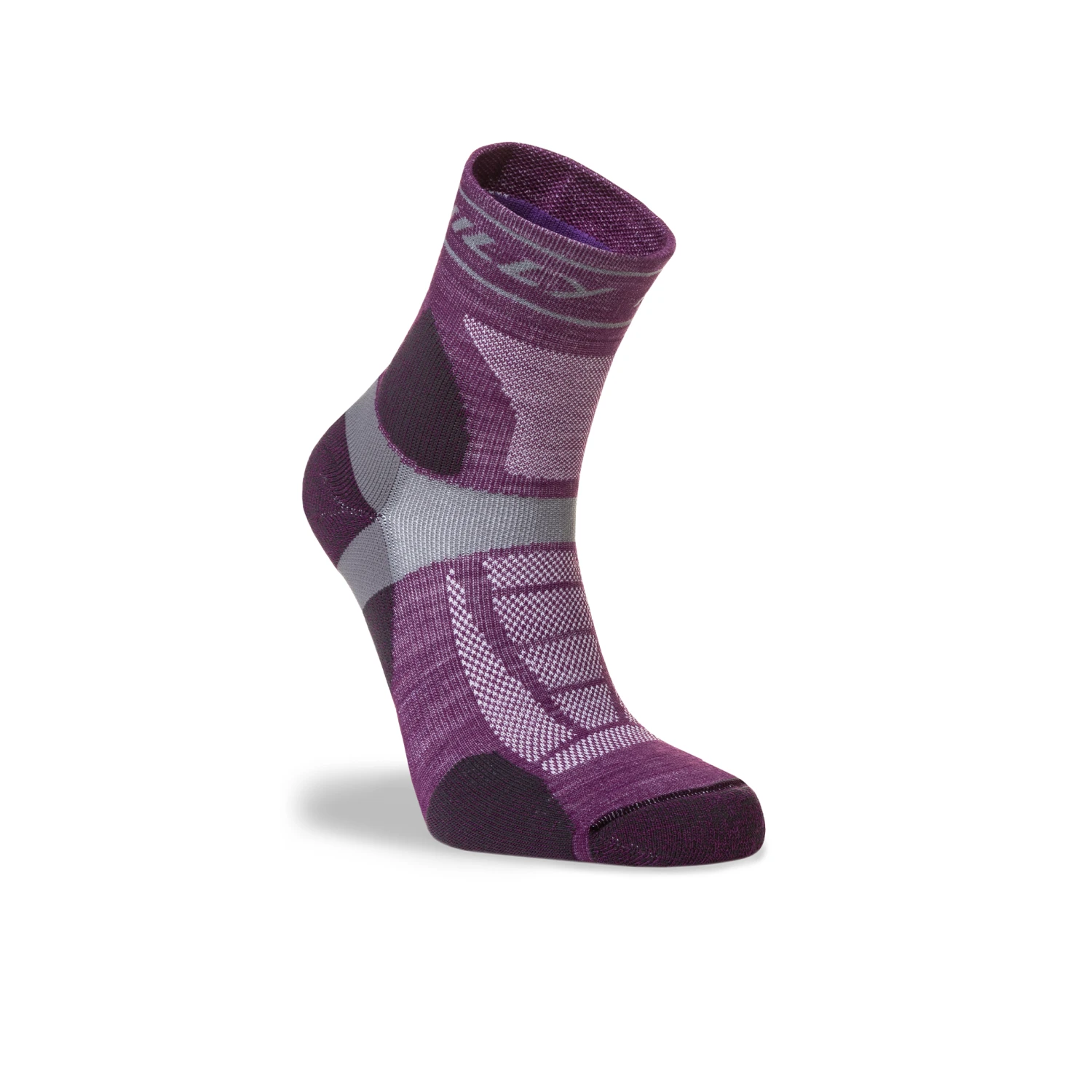 Hilly Trail Anklet - Blackberry/Grey 2 Hilly Trail Anklet - Blackberry/Grey - Image 2