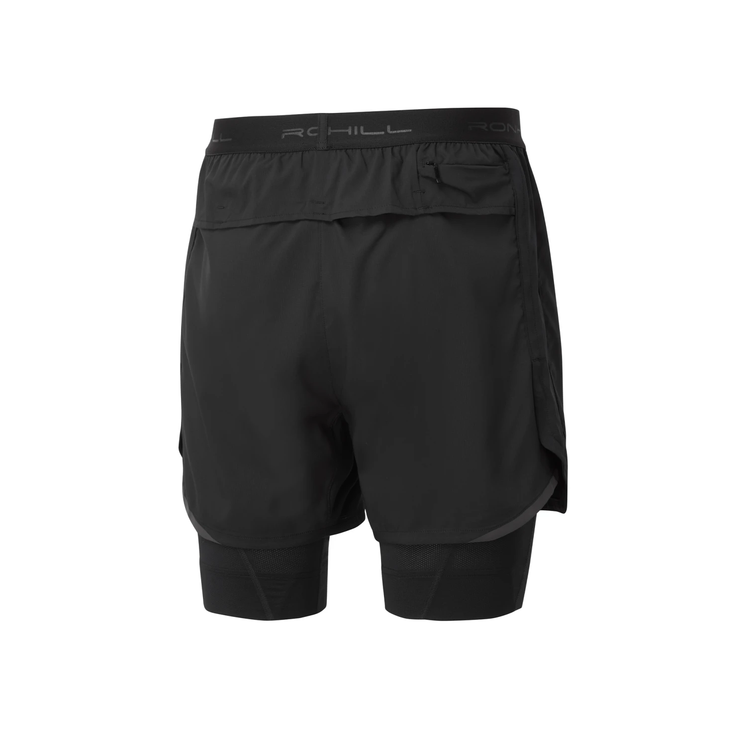 RonHill Mens Tech Revive 5" Twin Short - All Black 2 RonHill Mens Tech Revive 5" Twin Short - All Black - Image 2