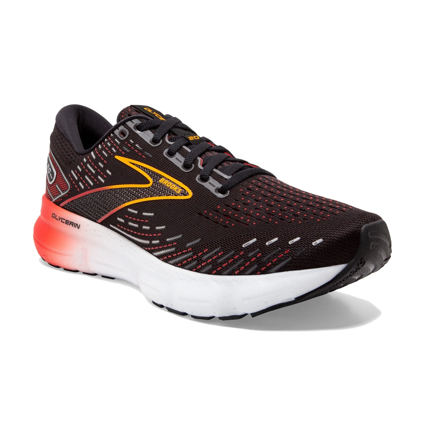 Brooks Mens Glycerin 20 - Black/Blackened Pearl/Fiery Red - Neutral 6 Brooks Mens Glycerin 20 - Black/Blackened Pearl/Fiery Red - Neutral - Image 6