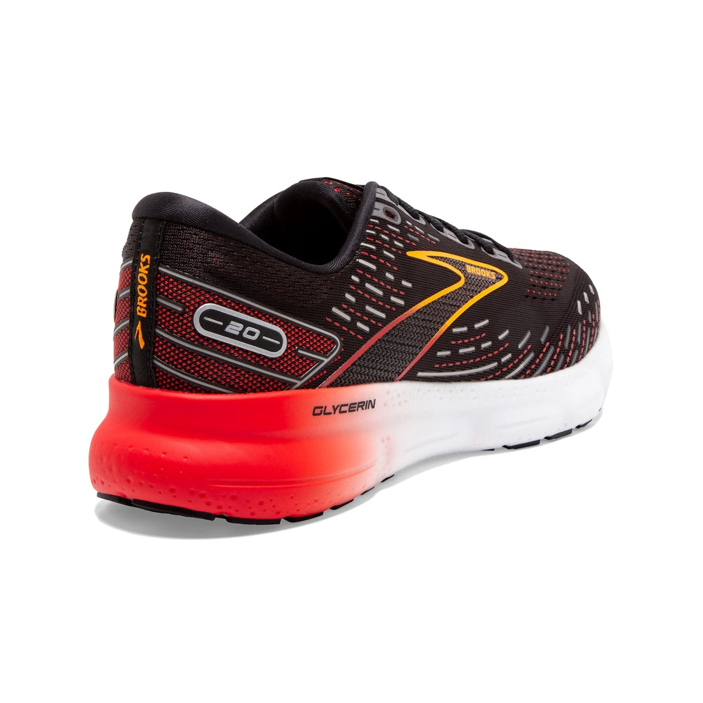 Brooks Mens Glycerin 20 - Black/Blackened Pearl/Fiery Red - Neutral 3 Brooks Mens Glycerin 20 - Black/Blackened Pearl/Fiery Red - Neutral - Image 3