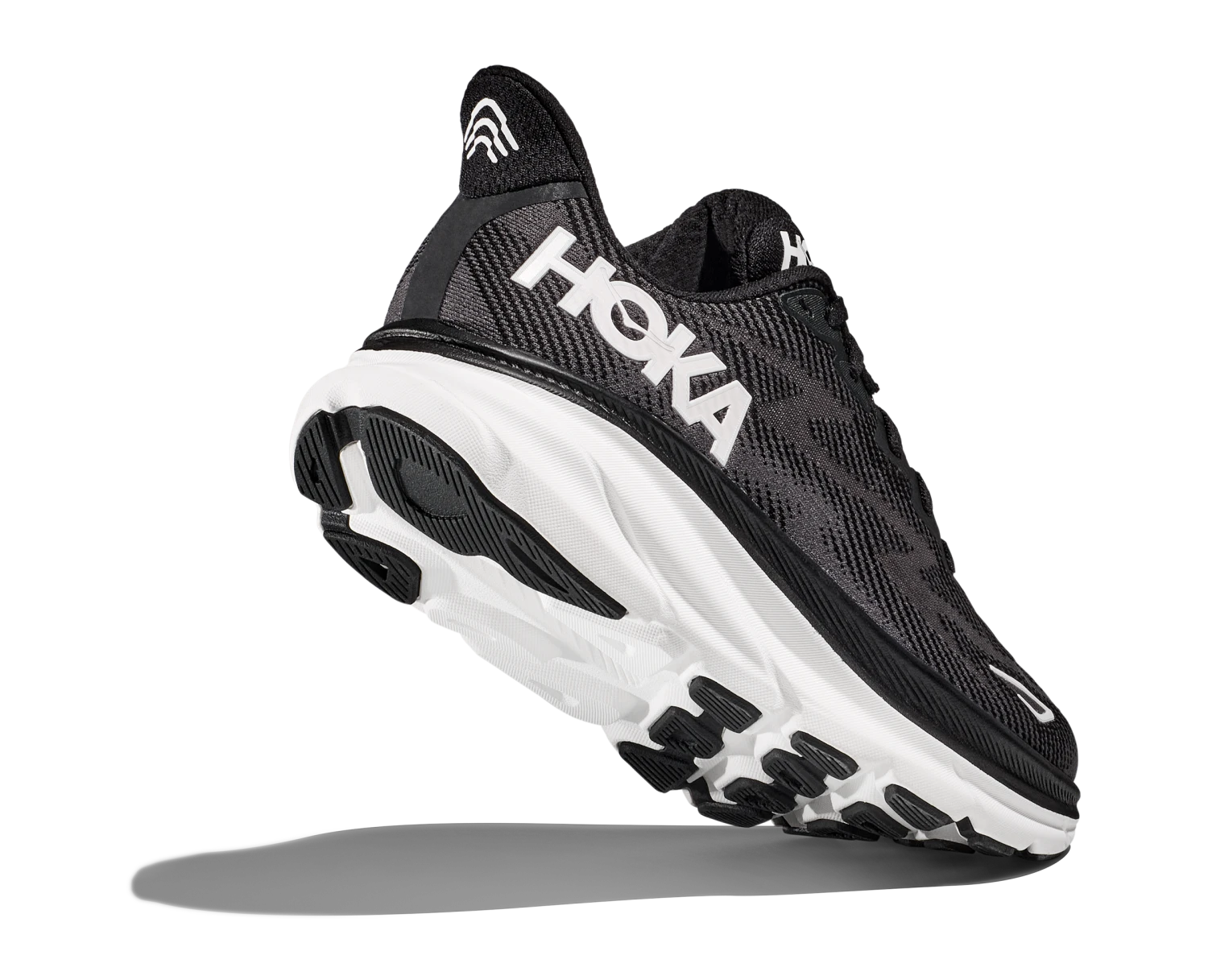 Hoka Womens Clifton 9 - Black/White - Neutral 4 Hoka Womens Clifton 9 - Black/White - Neutral - Image 4