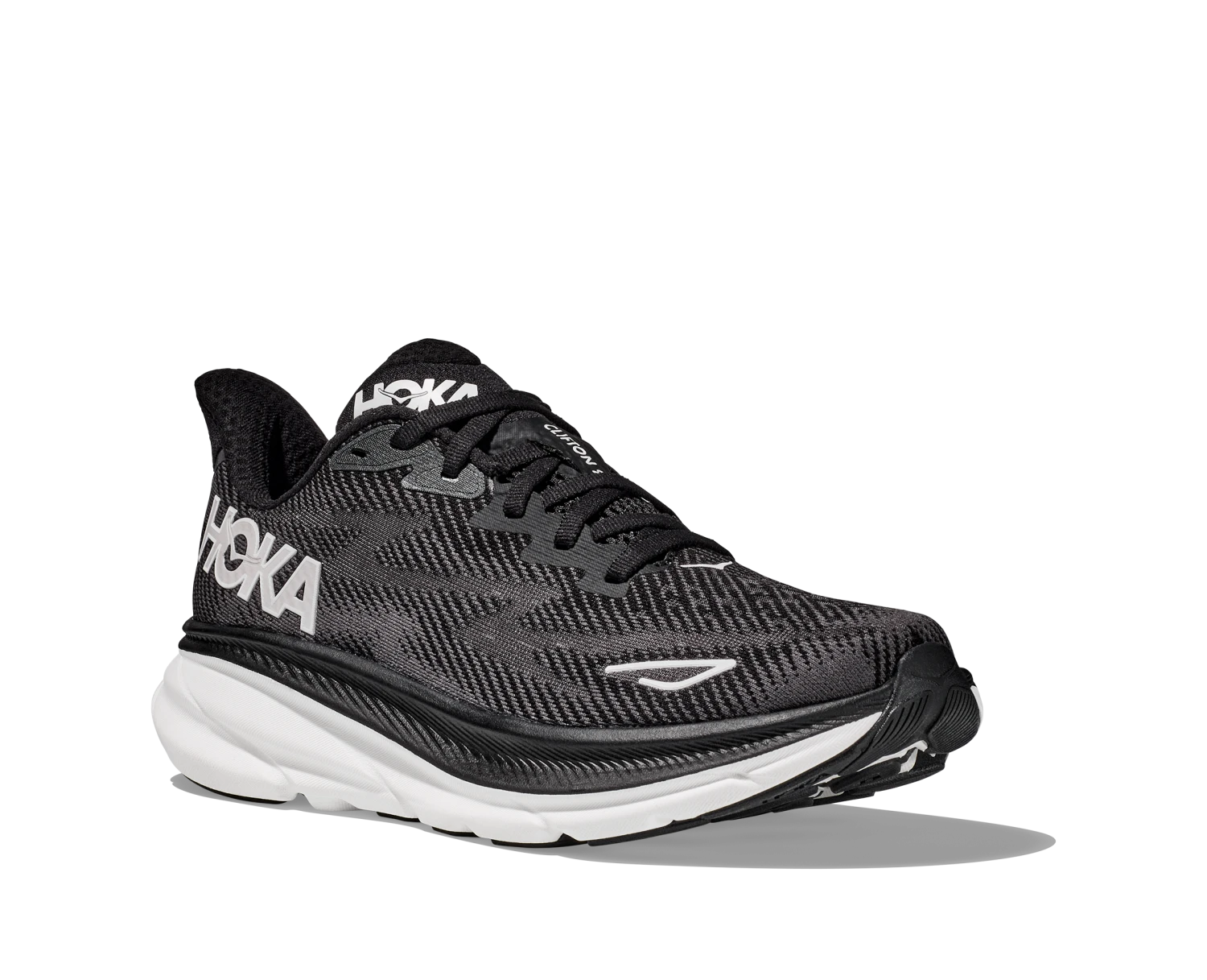 Hoka Womens Clifton 9 - Black/White - Neutral 3 Hoka Womens Clifton 9 - Black/White - Neutral - Image 3