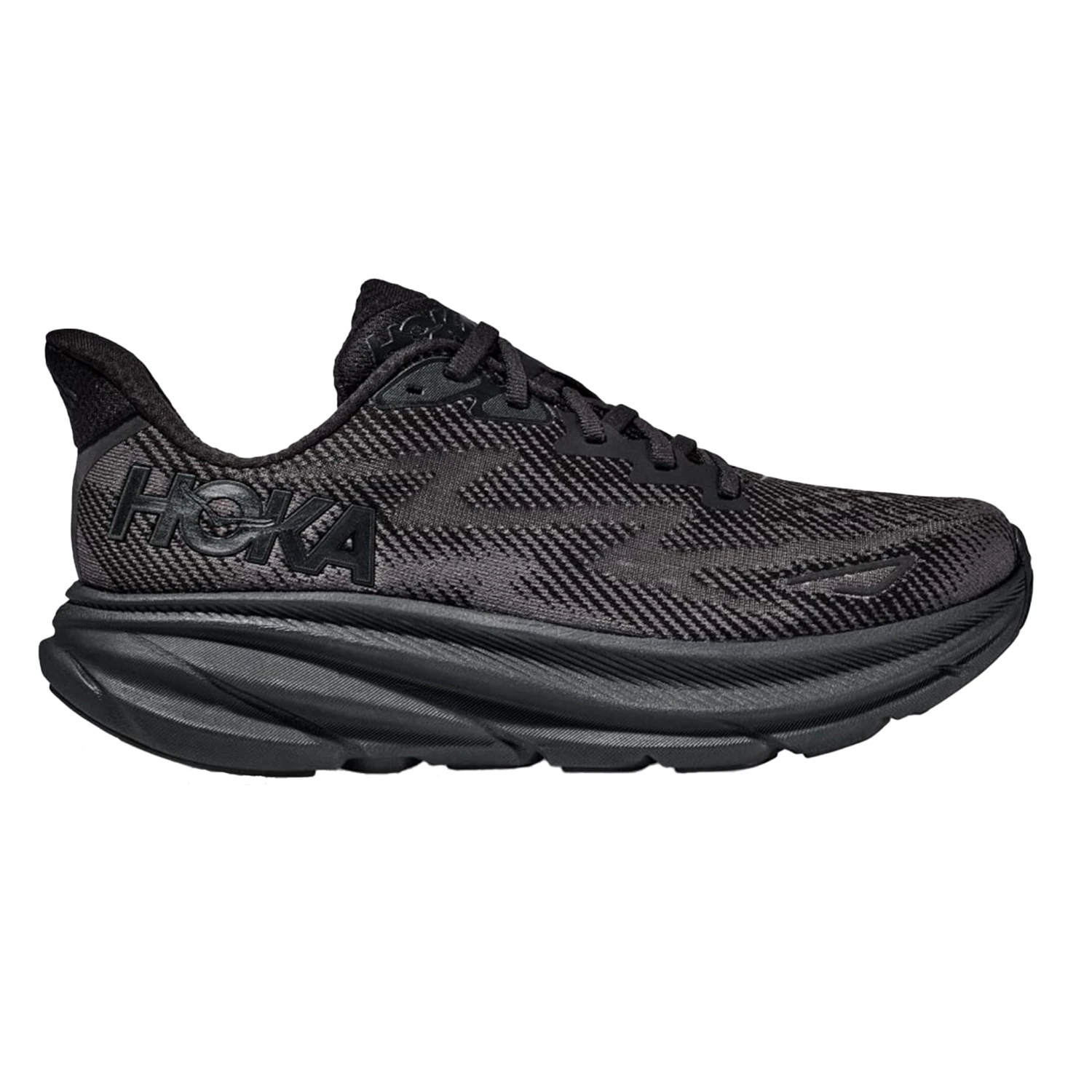 Hoka Mens Clifton 9 - Black/Black - Neutral 1 Hoka Mens Clifton 9 - Black/Black - Neutral