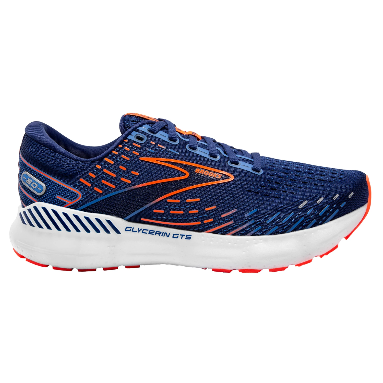 Shoes Brooks Mens Glycerin GTS 20 - Blue Depths/Palace Blue/Orange - Stability 1 Shoes Brooks Mens Glycerin GTS 20 - Blue Depths/Palace Blue/Orange - Stability